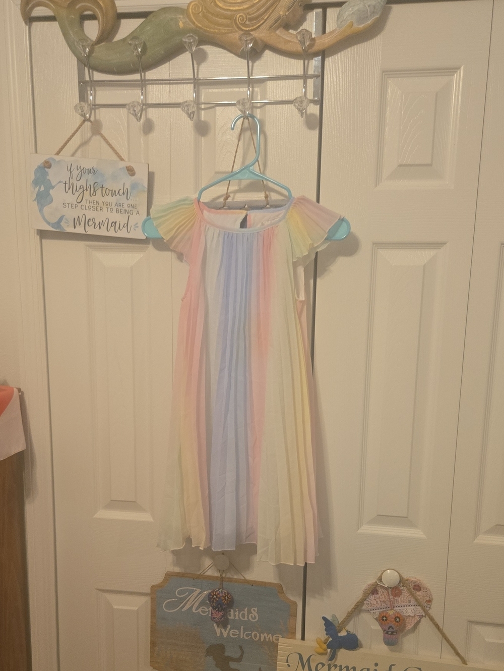 Rare Editions Pastel Rainbow Pleated Dress - Multicolor